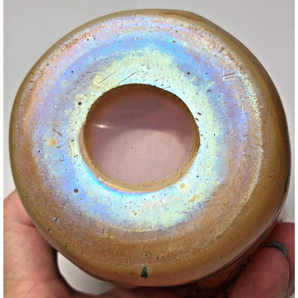 Antique Kralik Pink Glatt Silberiris Pinched Czech Art Nouveau Glass Vase Floral - Picture 7 of 10